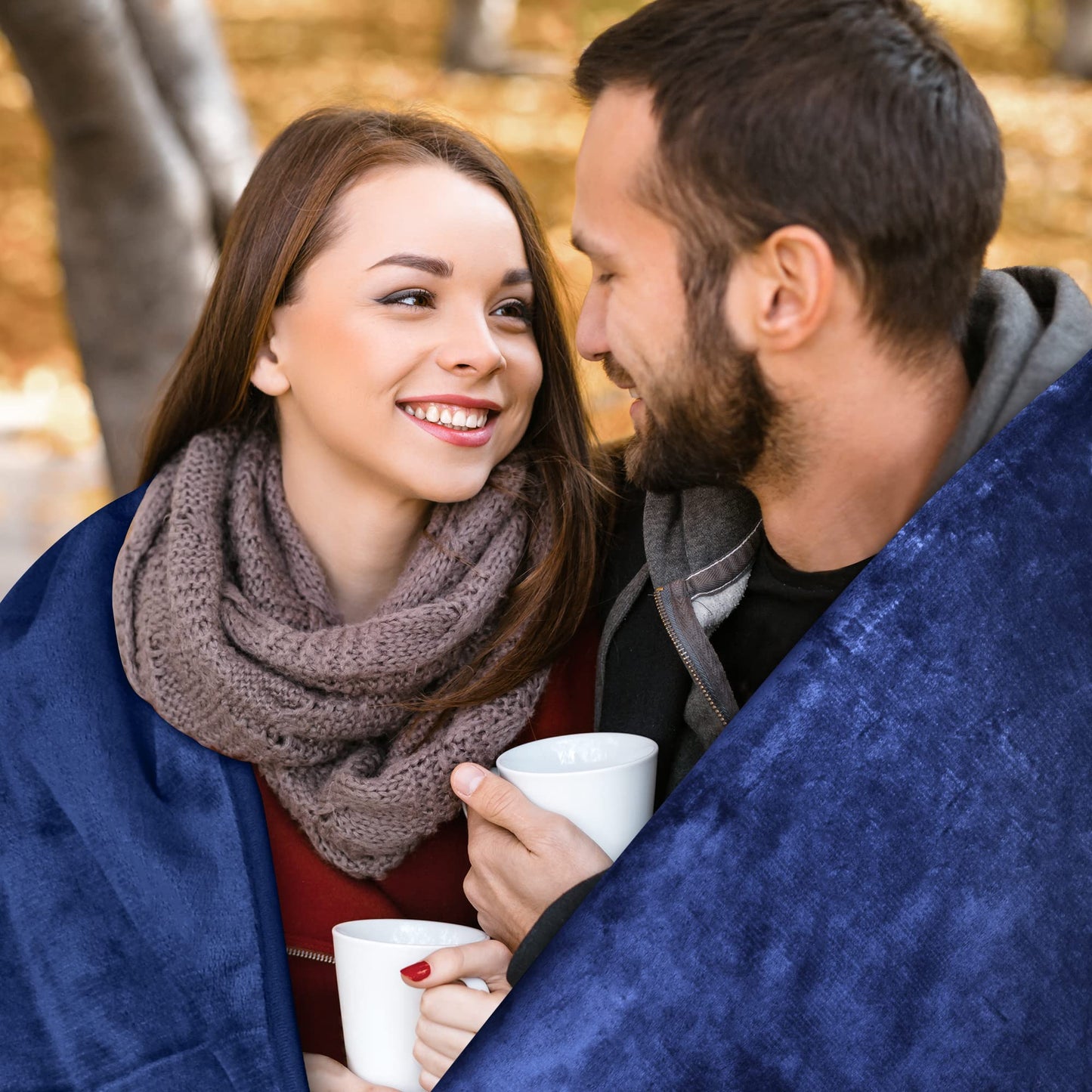 Reversible Waterproof Blanket Cozy Love Blanket Perfect for Intimacy, Families with Kids, and Pet Owners (Dark Blue/Dark Green)