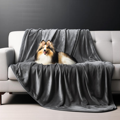 Waterproof Love Blanket for Couples, Leakproof & Spill-Proof Blanket for Parents & Dog Owners (Dark Grey/Light Grey)