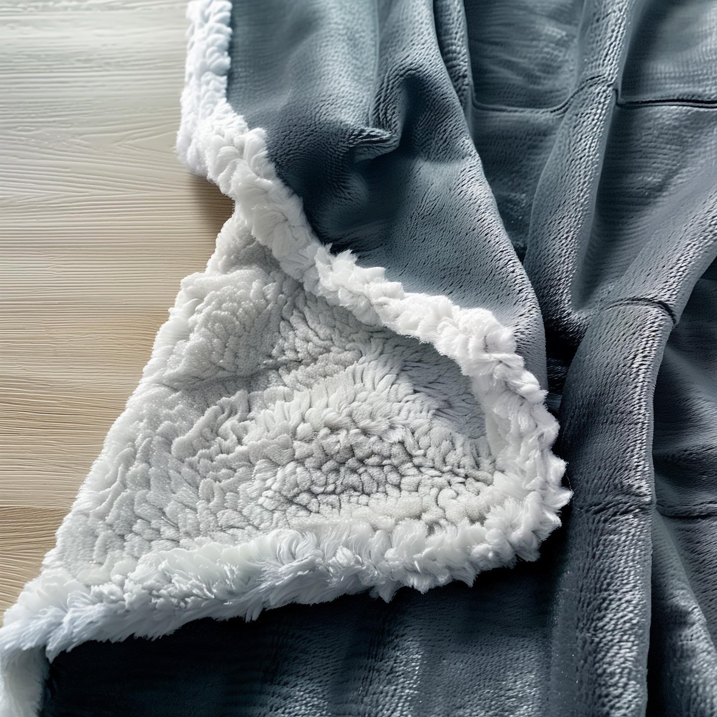 Waterproof Standard Throw Blanket for Couch and Bed-Double-Sided Sherpa Fleece, Mess-Free and Stain Proof, Ideal for Love and Relaxation (Velvet Gray/Cloud White) Bedding Aid