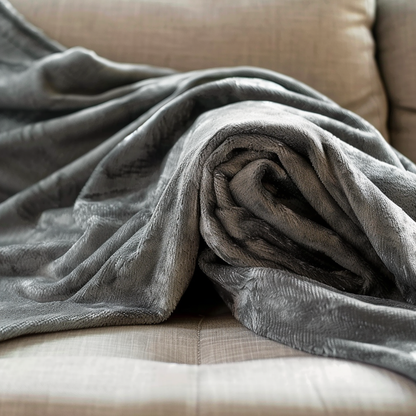 Reversible Waterproof Flannel Blanket - Dark Grey / Light Grey